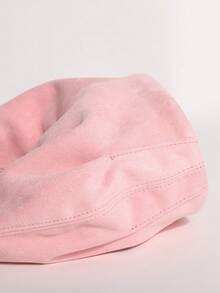 1pc Light Pink Textured Velvet Ruffled Design Vintage Metal Hardware Handbag, Exquisite Fashion Zipper Bucket Bag, Suitable For Commuting And Shopping - Baby Pink - View 6