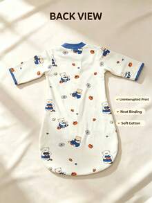 0-12M Newborn Baby Girl Sleeping Bag, Spring/Summer/Autumn Long Sleeve Cute Pink Swan Print, Double Zipper, Wearable Swaddle Sleeping Bag - Multicolor - View 3