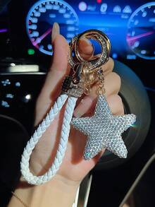 1款時尚合金鑽石星星包包配件，黏土鑲鑽鑰匙圈，鑲鑽汽車鑰匙圈，適用於包包配件 - 彩色 - 查看 14