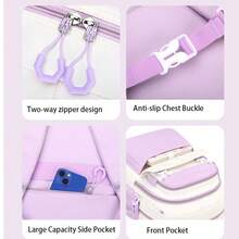 Juego de 2 piezas de mochila y bolso tote con bloques de color, gran capacidad, múltiples compartimentos, estilo coreano, versátil para campus y desplazamientos - Conjuntos - Ver 3