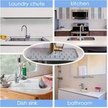1pc Silicone Faucet Splash Mat, Waterproof And Non-Slip Design, Trimmable Narrow Edge, Soft And Durable Kitchen Sink Accessory, Suitable For Bathroom Sinks And Kitchen Sinks, Ideal For Daily Home Use And Countertop Protection - Multicolor - View 6