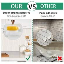 Fish Scale Pattern 2D Self-Adhesive Wall Sticker, DIY Removable Waterproof Wall Tile, Suitable For Kitchen, Bathroom And Background Wall Decoration, Refresh Home - Apricot - View 7