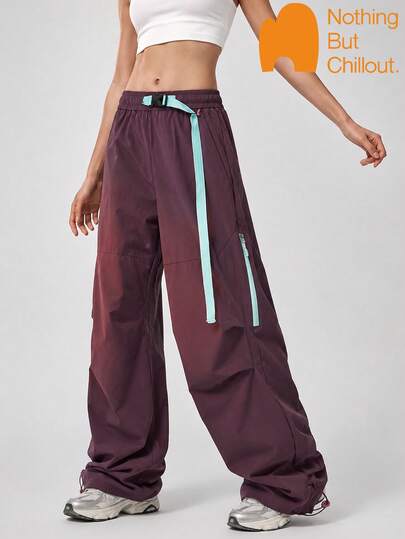 NBCT Women's Functional Outdoor Cargo Pants, Pleated Leg Design, Side Zipper Pockets, Elastic Waist And Cuffs, Suitable For Hiking, Camping, Trekking, Travel And Casual Wear