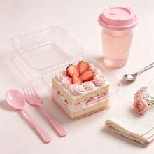 1pc Exquisite Stainless Steel Pink Fork & Spoon Set, Elegant Wedding, Birthday, Reception And Event Tableware, Mirror Polished, Perfect For Wedding And Birthday Parties - Pink - View 9
