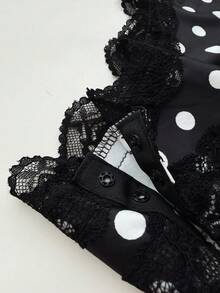 Spring/Summer Sexy Hot Girl Y2K Lace Patchwork Camisole Sleeveless Fitted Bodysuit For Women, Casual Date Vacation Party Sports Music Festival - Black and White - View 5