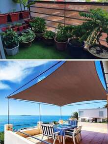1pc 90% Coffee Color Shade Net, Shade Net Suitable For Garden Patio, Plant Shade Sail, Greenhouse, Outdoor Pavilion, Lawn, Shade Cloth Suitable For Dog House, Easier To Hang Shade Net Cover - A - View 5