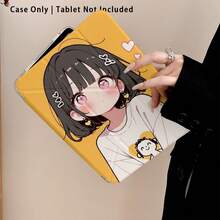 女孩用愛心圖案彩繪效果平板保護殼，附支架，相容 Honor 8/9/10/X8/X8A/X9/X8Pro/X9Pro、MatePad SE 11"/MatePad 11"/11.5"、MatePad Pro、Apple 10th/11th Gen 2025 (A16)、Galaxy Tab A7/A9 及其他熱門機型 - 款式7 - 查看 7