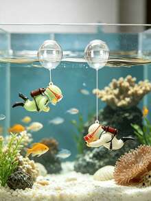 2pcs Glowing Diver Aquarium Decor, Floating Mini Diver Fish Tank Decoration, Cute Underwater Landscape Resin Ornament, Ideal Holiday Gift For Christmas, Halloween, Home Party And Home Aquarium Decoration - A - View 9