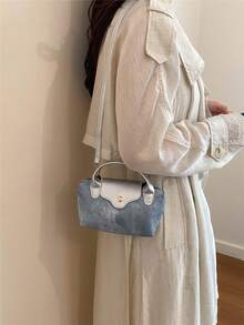 Mini Bolso Versátil con Bloques de Color y Solapa, Sin Colgante, Bolso Cruzado Casual y Práctico con Decoración de Remaches Personalizado para Mujeres, Adecuado para Compras, Billetera, Mujeres Jóvenes, Estudiantes Universitarias, Nuevos Empleados de Oficina y Trabajadores de Cuello Blanco. Perfecto para Oficina, Universidad, Trabajo, Negocios, Desplazamientos, Actividades al Aire Libre, Viajes y Salidas - Multicolor - Ver 4