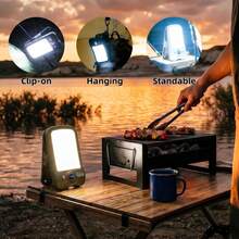 Clip-On Solar Light Outdoor, USB Rechargeable Solar Camping Light, RV Exterior Light, With Digital Display, 60LED, 3 Brightness Modes Solar Tent Light, Suitable For Fence, Yard, Camping, Backpacking, Hiking, Outdoor Use - Solar Clip-on Camping Light - View 10