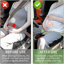 Anti-Choke Seat Belt, Car Abdominal Support Belt, Anti-Choke Belly Adjustable Belt, Seat Belt Extender, Extension Strap - Multicolor - View 7