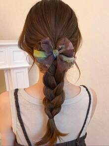 1pc Gradient Bow Banana Hair Clip Women Elegant Fashion Ponytail Claw Clip Daily Use Twisted Updo Hair Accessory - Multicolor - View 5