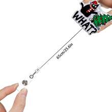1pc Christmas Fun Scroll-Style ID Badge Holder, ID Card Name Tag Clip, Christmas Fun Design, Suitable For Doctors, Nurses, Office Staff, Party Use, Back To School Essential, Christmas Badge Home Decor Christmas Decoration Room Decor - Multicolor - View 4