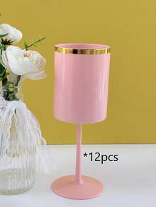 6/12pcs Plastic Wine Cups, 10oz Dual-Color Elegant Disposable Wine Cups With Stem, Reusable Hard Plastic Drinking Cups, Suitable For Parties, Weddings, Black And Transparent - View 10