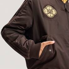 Adidas MODERN PADDED BOMBER CNY Pilot Casual Versatile Punk Loose Stand Collar Long Sleeve Jacket Men's - Brown - View 5
