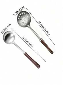 2pcs/4pcs Stainless Steel Long Handle Soup Ladle, Large Size Cooking Spoon For Home And Commercial Use, Porridge Spoon, Soup Spoon - Silver - View 2