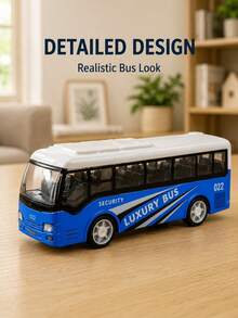 Mini Alloy Bus Toy, Die-Cast Realistic School Bus And Bus Vehicle Model, Pocket-Sized Portable Play Car, Durable Metal Toy, Early Education Learning Toy, Birthday Christmas Party Favor Stocking Stuffer Gift, Suitable For Boys And Children Aged 3+ - Bus - View 8