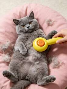 Pet Grooming Brush, One-Click Self-Cleaning Design, Cat And Dog Hair Removal Tool, Massage Brush Suitable For All Fluffy Pets - Multicolor - View 3