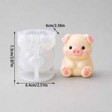Cute Pig Silicone Mold, Candle Aromatherapy Soap Making Tool, Gypsum Resin Filling Ornament Making Mold, 3D Pig - A - View 7