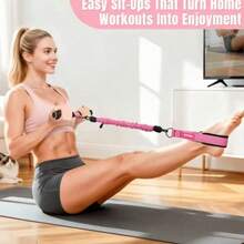 Foot Pedal Resistance Band Home Fitness Sit-Up Assistant Abdominal And Leg Slimming Elastic Rope, Pink Latex Foot Pedal Resistance Band - Multicolor - View 5