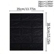 1/3/5/20/22pcs 3D Brick Wall Stickers, Self-Adhesive Wallpaper Tiles, Easy To Apply, Remove, Cut And Clean, Suitable For Kitchen, Bathroom, Living Room, Hallway, Bedroom Wall Decoration - A - View 6