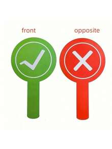 1/2pcs Classroom Response Handheld Paddles, Double-Sided PVC Correct/Incorrect/Up/Down/GO/STOP/YES/NO Answer Indicator Boards, Student Participation And Feedback Educational Teaching Tool (1 Design, One Side Red, One Side Green) Back To School Season - Multi-color - View 5