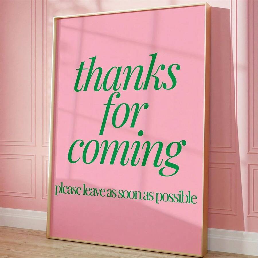 1pc Frameless Canvas Print Showcasing Contemporary Art, Titled 'Leave As Soon As Possible'. This Wall Artwork Is Perfect For Decorating Bedrooms, Living Rooms, Kitchens, And Corridors, Making It An Ideal Gift For Modern Home Decor