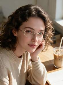 AINII 1pc European & American Retro Style Square Frame Fashion Non-Prescription Glasses, Suitable For Daily Wear, Solid Color - Transparent White - View 2