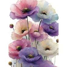 1PC DIY 5D Diamond Painting Kit Floral Pattern - Round Full Diamond Art Mosaic Craft, Home Wall Decor, Unframed - No Frame - View 9