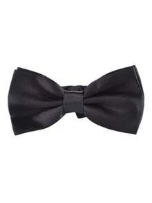1PC Men's Solid Color Collar Wedding Groom Groomsman Kids Performance Suit Formal Wear With Bowknot British Style - Black - View 8