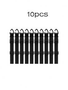 4/10PCS Adjustable Triangle Buckle Storage Straps With 3‑Axis Latch Lock, Heavy‑Duty Black Polypropylene Hanging Bundling Ties For Garage Workshop, Tool Belts, Hoses, Pipes, Wires And Cables, For Heavy‑Goods Organization - Multicolor - View 15