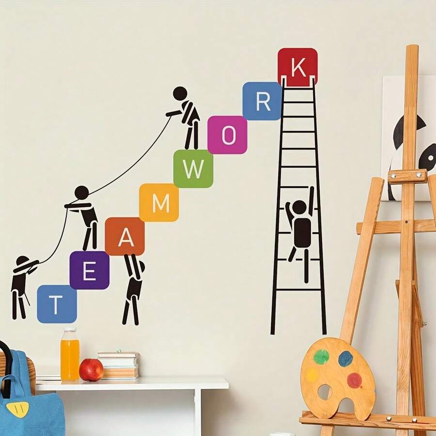 1/3/5pcs Teamwork Wall Decals, Motivational Office Quotes Wall Stickers, Waterproof Peel And Stick Vinyl Art Murals For Workspace Conference Room Company Office Wall Decor - Inspirational Wall Decals - View 1