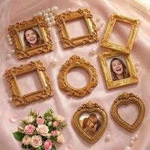 Mini Vintage Gold Picture Frame, Antique Style Resin Photo Frame, Suitable For DIY Wall Decor, Family Photos, Jewelry Display, Photography Props, Party Tabletop Decoration, Hotel Decor, Home Decor, Handmade Projects And Gift Display - Multiple Styles - View 8