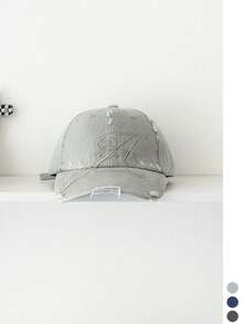 1pc Letter Embroidered Baseball Cap, Women Wide Brim Face-Flattering Casual Versatile Sun Protection Peaked Hat - Multicolor - View 14