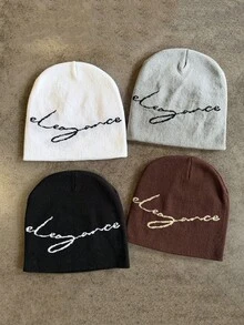 1pc Minimalist "Elegant" Multi-Color Knit Beanie, Ins Style, Summer, Beach, Vacation - Multicolor - View 2