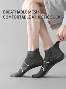 1/6/12 Pairs Men's Sports Socks Thin Breathable Plus Size Outdoor Fitness Running Training High Elasticity Compression Socks, Men's Boat Socks Short Socks Summer Socks, Suitable For All Seasons - Multicolor - View 4