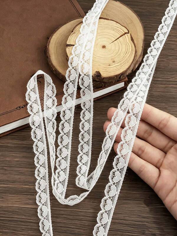 10Y/20Y Lace Trim Ribbon, Handmade Bow Gift Packaging, 1.4cm White Lace Fabric, Sewing Clothing Wedding Dress Accessories