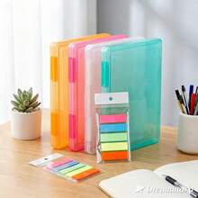 1pc Extended Transparent File Box, Portable Plastic File Box, Paper/Document/Bill/Receipt Management Folder (A4/Letter Size) Art Supplies Folder Multi-Functional Permanent Folder, Suitable For Office, School, Home (Random Color) - Multicolor - View 5