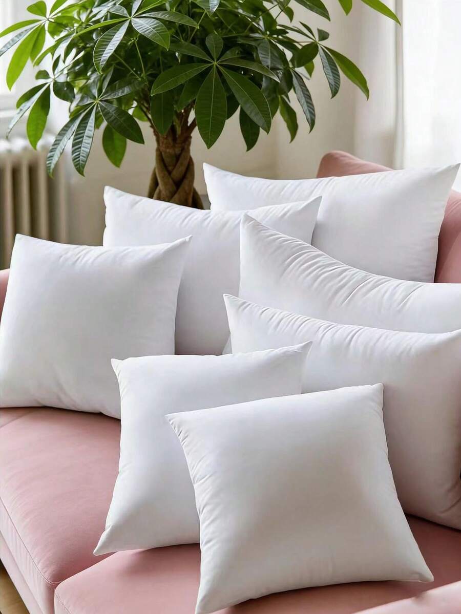 1pc Square Pillow Insert | Cloud-Like Soft Polyester Fiber Texture & High Elasticity, Non-Woven Material, Suitable For All Seasons, Christmas Gift Set - Brushed Fabric Pillowcase and Pillow Insert - View 1