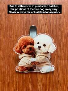 2D Flat "Hug Teddy Dog" Style Acrylic Car Air Vent Fragrance Clip – Air Vent Fragrance Diffuser Clip – Enhance Your Car Interior Atmosphere With This Fun Decorative Accessory - A - View 7