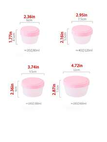 4pcs Transparent Colorful Bento Box, Yogurt Cup, Lunch Box, Salad Bowl, Yogurt Cake Dessert Box, Stackable Food Storage Container Set With Lids, Transparent Plastic With Measurement Scale, Reusable Airtight Storage Box, Refrigerator Fruit Vegetable Snack Storage, Home Kitchen Supplies, For Christmas, Halloween, Valentine's Day, Birthday Party - Multicolor - View 8