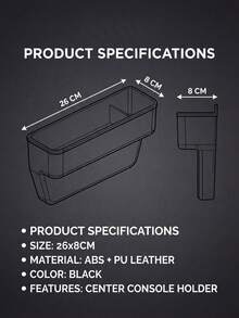 2026 Multifunctional Car Seat Gap Storage Box, 26x8cm Non-Slip Anti-Drop Organizer, PU Leather + ABS Plastic Gap Filler, Center Console Phone Glasses Keys Coins Holder, Easy Installation, Reduce Distracted Driving, Father's Day Gift For Drivers - Multicolor - View 6