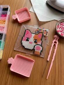 Set 3 Alat Pelebur Manik Perler - Pinset Jarum Tunggal, Baki Penyelarasan, dan Sendok Manik, Cocok untuk Manik Buatan Tangan 2,6 mm, Aksesori Seni Manik DIY Penting, Penyimpanan Peleburan Manik, dan Alat Bantu - beraneka warna - View 5