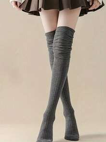 1/2/4 Pasang Kaos Kaki Wanita Selutut, Kaos Kaki Panjang Sepanjang Musim untuk Musim Semi dan Gugur, Kaos Kaki Tinggi, Anti Selip dan Tidak Menekan, Cocok untuk Musim Dingin - MultiWarna - View 12