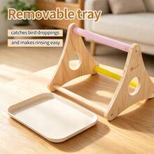 ITANDME Parrot Desktop Perch Parrot Triangular Desktop Perch With Tray, Multi-Pole Climbing & Stable Structure; Bird Desktop Perch For A Variety Of Small Birds - View 10