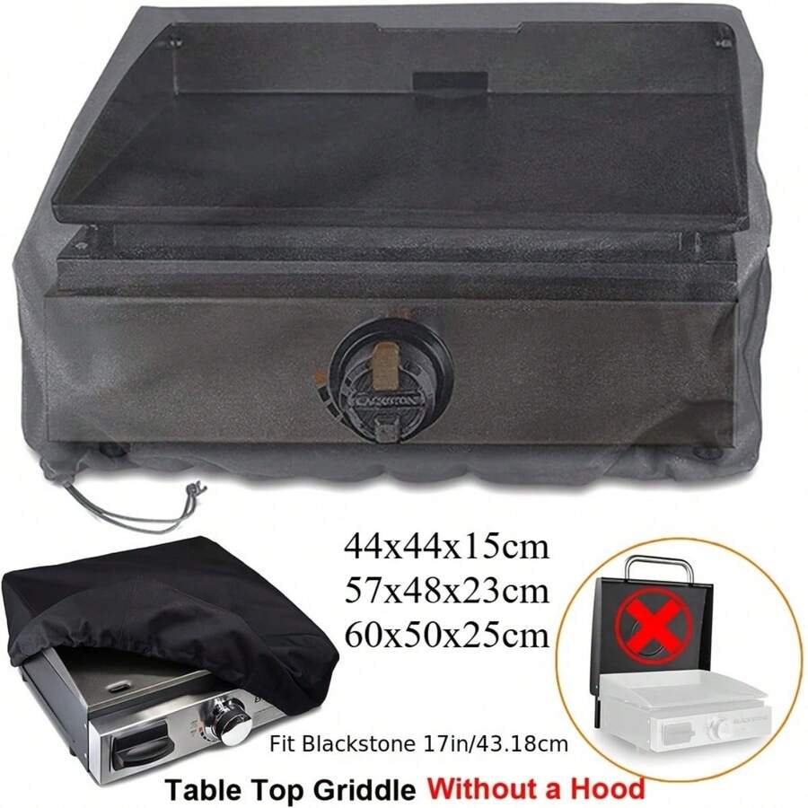 1pc Heavy Duty Grill Cover, 210D Polyester Tabletop Grill Cover, Fits 17" Blastone 1971 Model Without Lid - Black - View 1