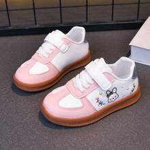 1 Pair Girls' New Embroidered Comfortable Versatile Sports Shoes, Fashionable Non-Slip Casual Sneakers - Pink - View 1