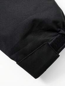Vancamel Pulse Men's Solid Color Detachable Hooded Thermal Lined Sports Jacket, Warm Outdoor Hiking Functional Loose Comfortable Versatile Top - Black - View 6