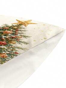Christmas Table Runner, Throw Pillow, Placemat, Vintage Santa Claus Sleigh Gift Christmas Tree Print, Winter Snow Scene, Kitchen Dining Room Holiday Tabletop Decor - Multicolor - View 9