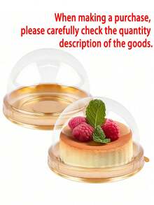 100/50pcs Gold Dessert Cake Boxes, Gold Pudding Boxes, Transparent Mousse Cake Boxes, Suitable For Weddings, Christmas Gifts, Also Suitable For Cake, Candy And Chocolate Packaging, Ideal Choice For Weddings, Parties And Gifts - Multicolor - View 3